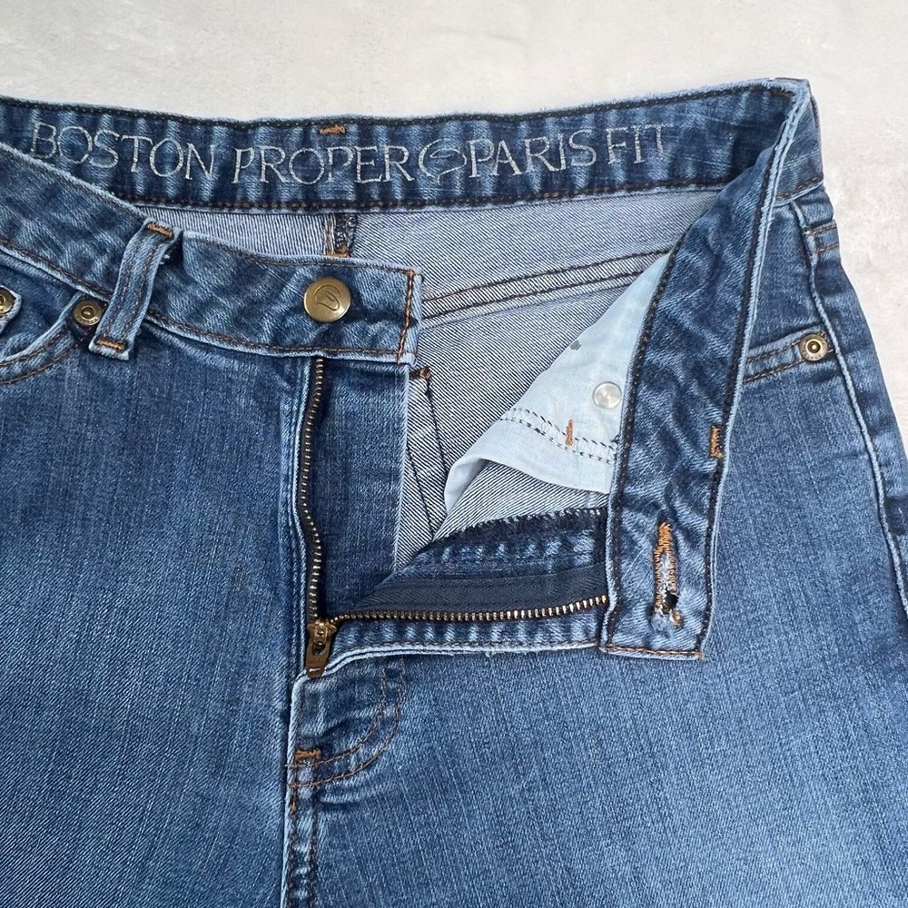 Boston Proper Paris Fit Jeans Dark Wash 8 Short Straight Leg DK Wash 8S - Picture 8 of 14